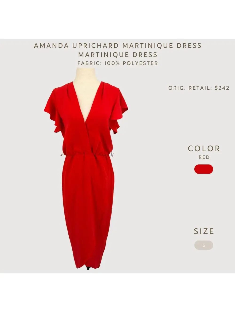 Revolve Amanda Uprichard Martinique Midi Dress S - Picture 2 of 9